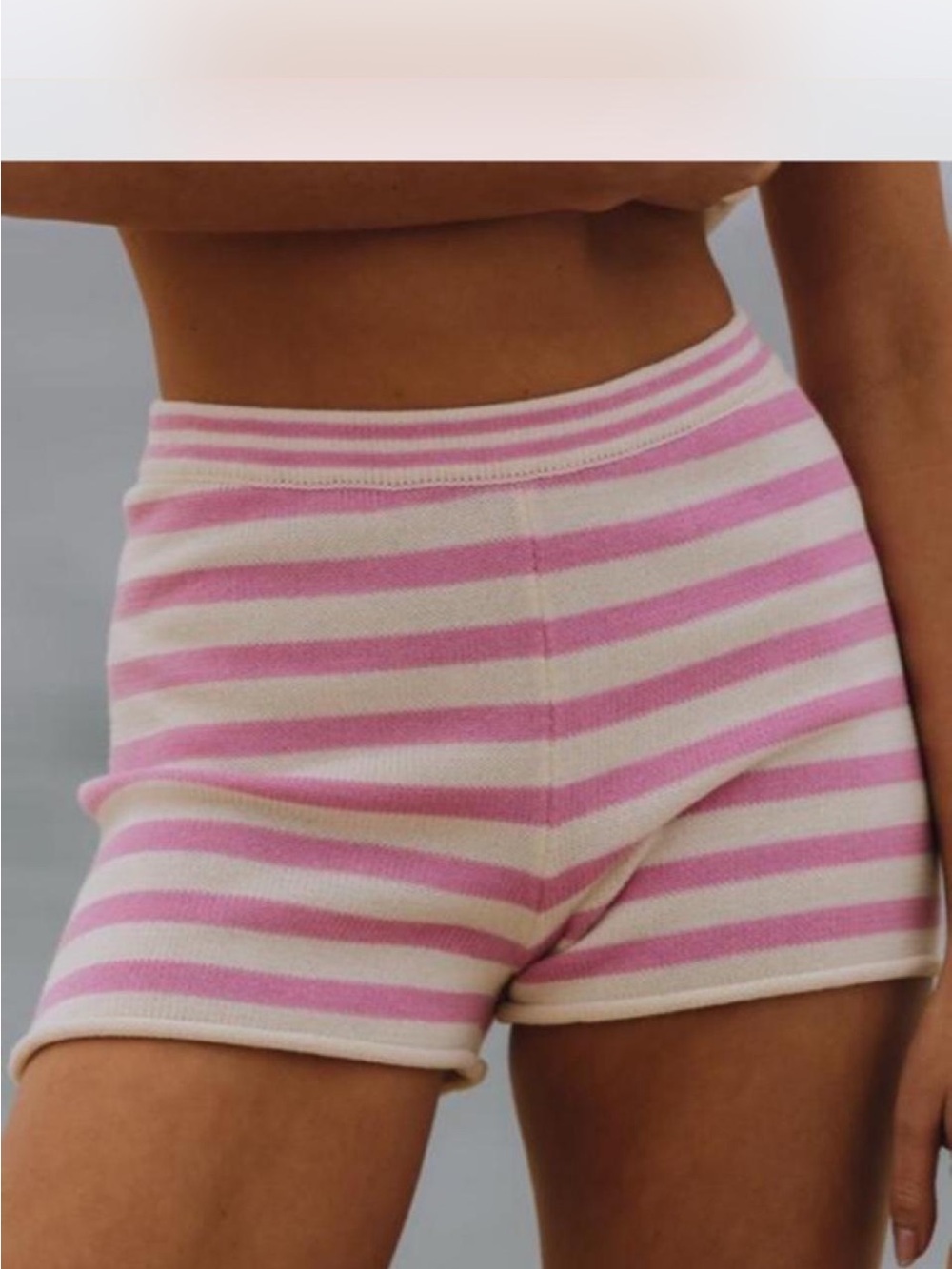 NWT Daily Drills Beach Knit Mini Shorts in
Taffy + cream